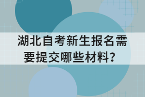 湖北自考新生报名需要提交哪些材料？