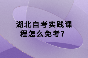 湖北自考实践课程怎么免考？