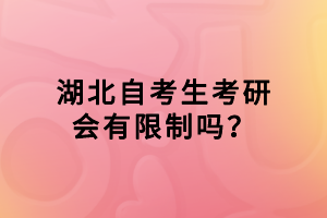 湖北自考生考研会有限制吗？