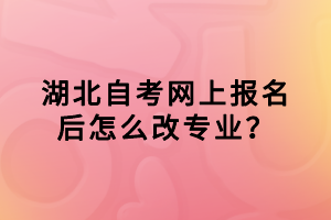 湖北自考网上报名后怎么改专业？