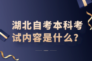 湖北自考本科考试内容是什么？