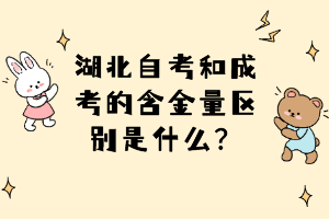 湖北自考和成考的含金量区别是什么？