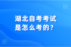 湖北自考考试是怎么考的？