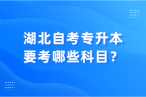 湖北自考专升本要考哪些科目？