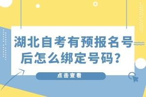 湖北自考有预报名号后怎么绑定号码？