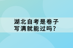 湖北自考是卷子写满就能过吗？