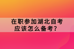 在职参加湖北自考应该怎么备考？