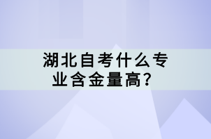 湖北自考什么专业含金量高？