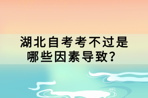 湖北自考考不过是哪些因素导致？