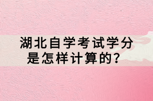 湖北自学考试学分是怎样计算的？