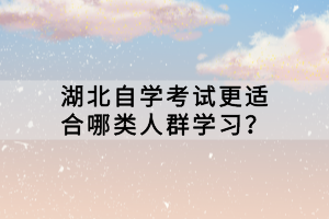 湖北自学考试更适合哪类人群学习？