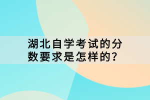 湖北自学考试的分数要求是怎样的？