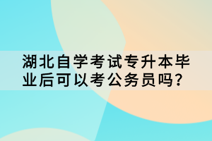 湖北自学考试专升本毕业后可以考公务员吗？