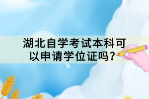 湖北自学考试本科可以申请学位证吗？