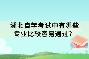 湖北自学考试中有哪些专业比较容易通过？