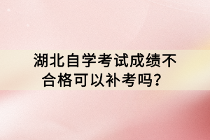 湖北自学考试成绩不合格可以补考吗？