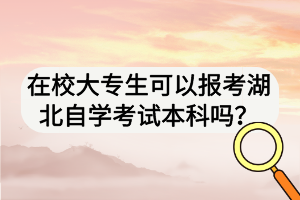 在校大专生可以报考湖北自学考试本科吗？