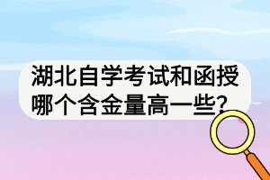 湖北自学考试和函授哪个含金量高一些？