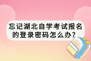 忘记湖北自学考试报名的登录密码怎么办？