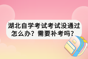 湖北自学考试考试没通过怎么办？需要补考吗？