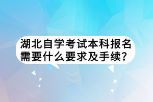 湖北自学考试本科报名需要什么要求及手续？