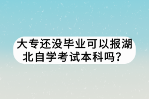 大专还没毕业可以报湖北自学考试本科吗？