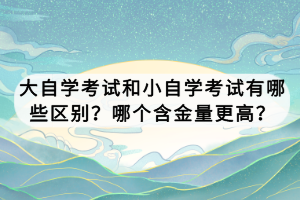 大自学考试和小自学考试有哪些区别？哪个含金量更高？