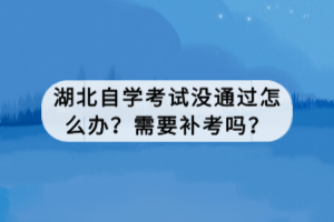 湖北自学考试没通过怎么办？需要补考吗？