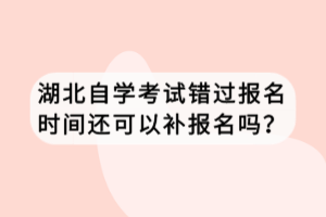 湖北自学考试错过报名时间还可以补报名吗？