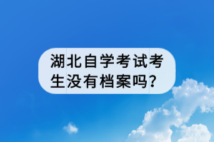 湖北自学考试考生没有档案吗？