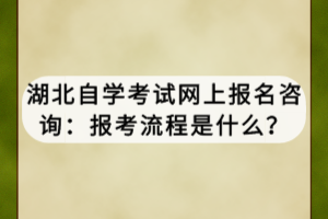 湖北自学考试网上报名咨询：报考流程是什么？