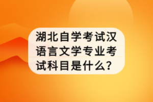 湖北自学考试汉语言文学专业考试科目是什么？