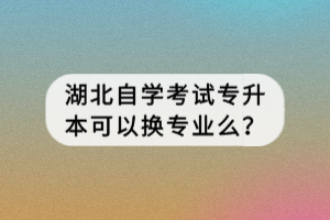 湖北自学考试专升本可以换专业么？