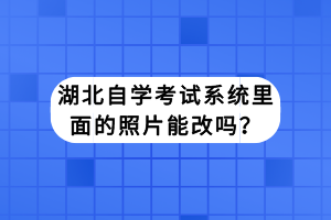 湖北自学考试系统里面的照片能改吗？