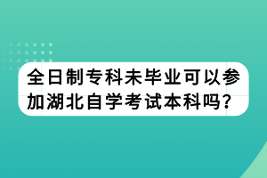 全日制专科未毕业可以参加湖北自学考试本科吗？