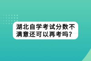 湖北自学考试分数不满意还可以再考吗？
