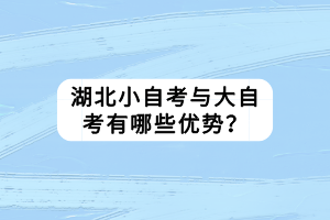 湖北小自考与大自考有哪些优势？