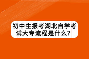 初中生报考湖北自学考试大专流程是什么？