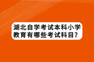 湖北自学考试本科小学教育有哪些考试科目？