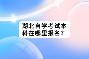 湖北自学考试本科在哪里报名？