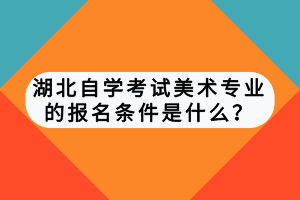 湖北自学考试美术专业的报名条件是什么？