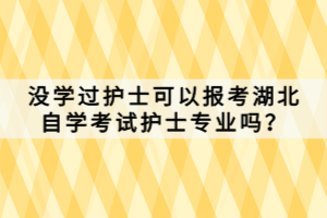 没学过护士可以报考湖北自学考试护士专业吗？