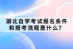 湖北自学考试报名条件和报考流程是什么？