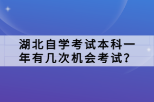 湖北自学考试本科一年有几次机会考试？