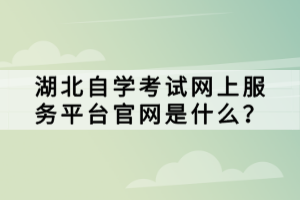 湖北自学考试网上服务平台官网是什么？