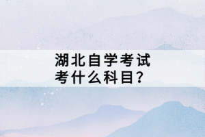 湖北自学考试考什么科目？