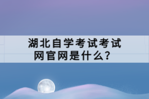 湖北自学考试考试网官网是什么？