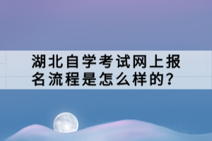 湖北自学考试网上报名流程是怎么样的？