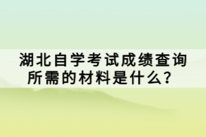 湖北自学考试成绩查询所需的材料是什么？