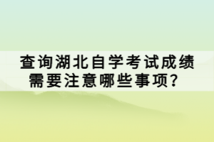 查询湖北自学考试成绩需要注意哪些事项？